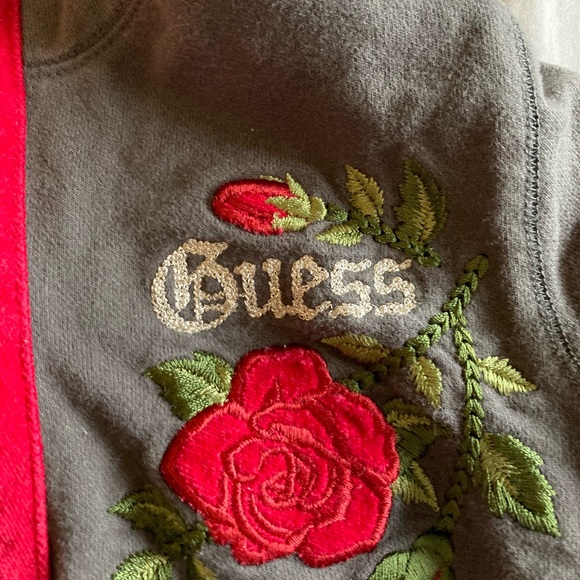 Girls guess jeans zip up rose sweatshirt - Picture 3 of 8